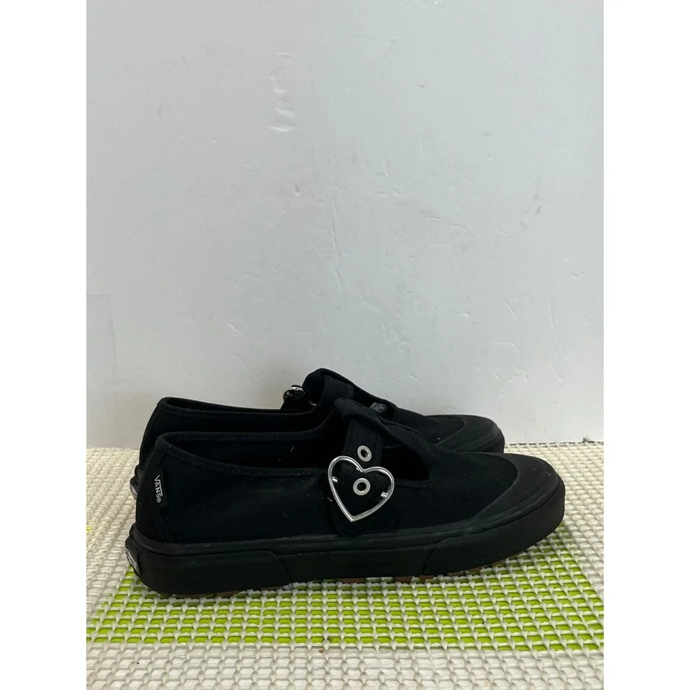 Vans Style 93 Mary Jane Lug Shoe Women's 9 Men's 7.5 Heart Buckle Canvas Shoes